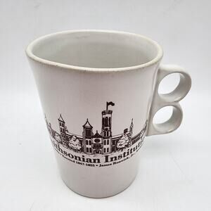Bennington Pottery Smithsonian Coffee Mug Trigger Handle Castle Graphic Vintage